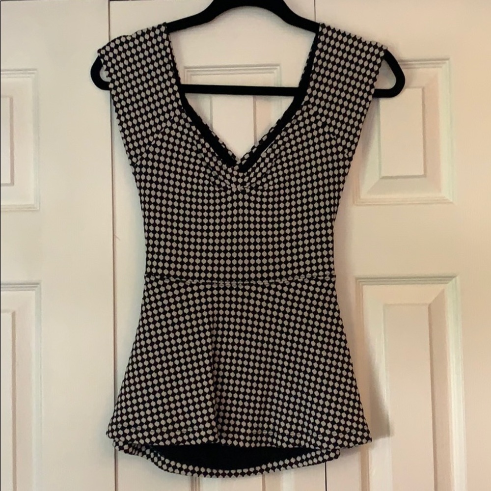 Anthropologie Black and White Patterned Top